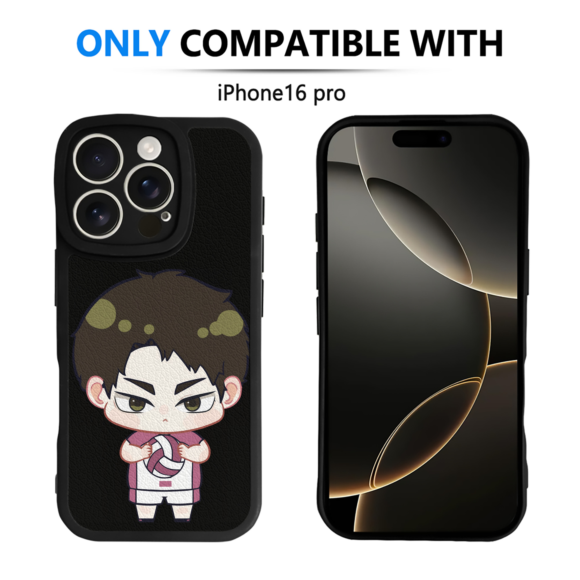 （画像用） ハイキュー!! Haikyu!! 【iPhone 16シリーズ対応】シリコンスマホケース（レザー調） 材質：シリコン